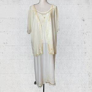 VTG Jane Ashley Embroidered Lace Boho Cottagecore Feminine Long Dress 3X